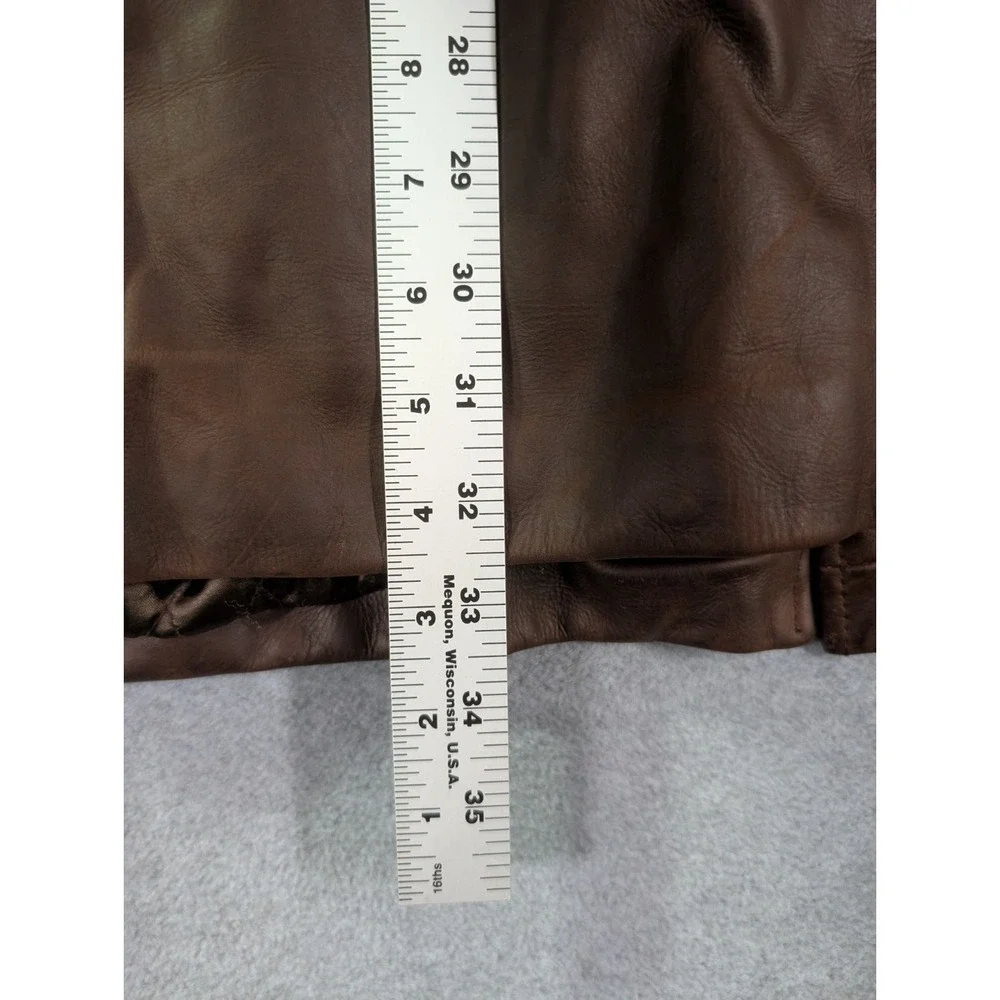 VTG Y2K Red Eight XXL Brown Leather Car Coat Red Dead Indiana‎ Jones Butter Soft